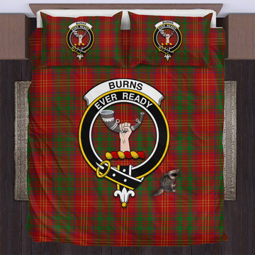 Burns Tartan Bedding Set with Family Crest
