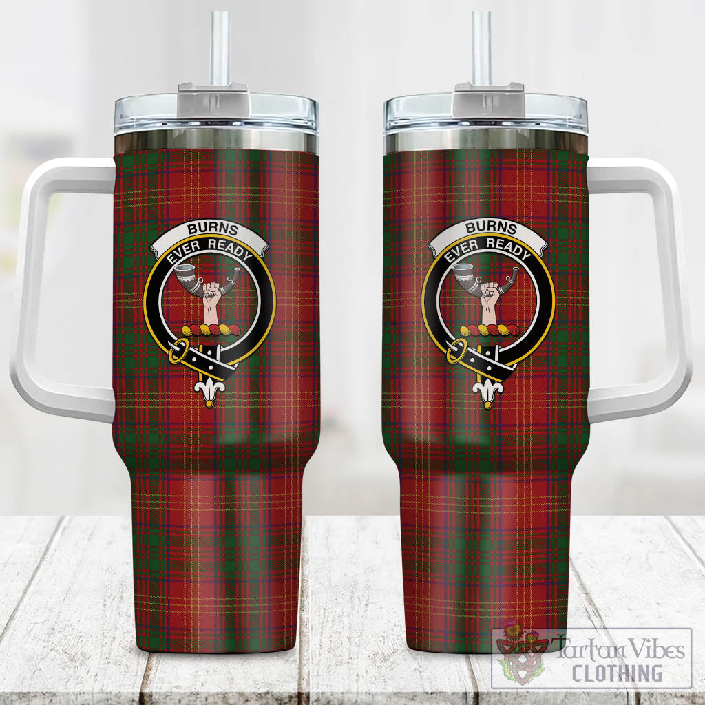 Tartan Vibes Clothing Burns Tartan and Family Crest Tumbler with Handle