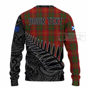 Tartan Vibes Clothing Burns Crest Tartan Knitted Sweater with New Zealand Silver Fern Half Style