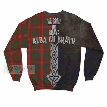 Burns Tartan Family Crest Sweatshirt Alba Gu Brath Be Brave Lion Ancient Style