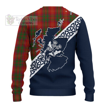 Tartan Vibes Clothing Burns Tartan Knitted Sweater Featuring Thistle and Scotland Map
