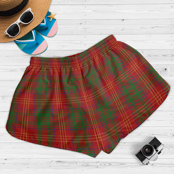 Burns Tartan Womens Shorts with Family Crest
