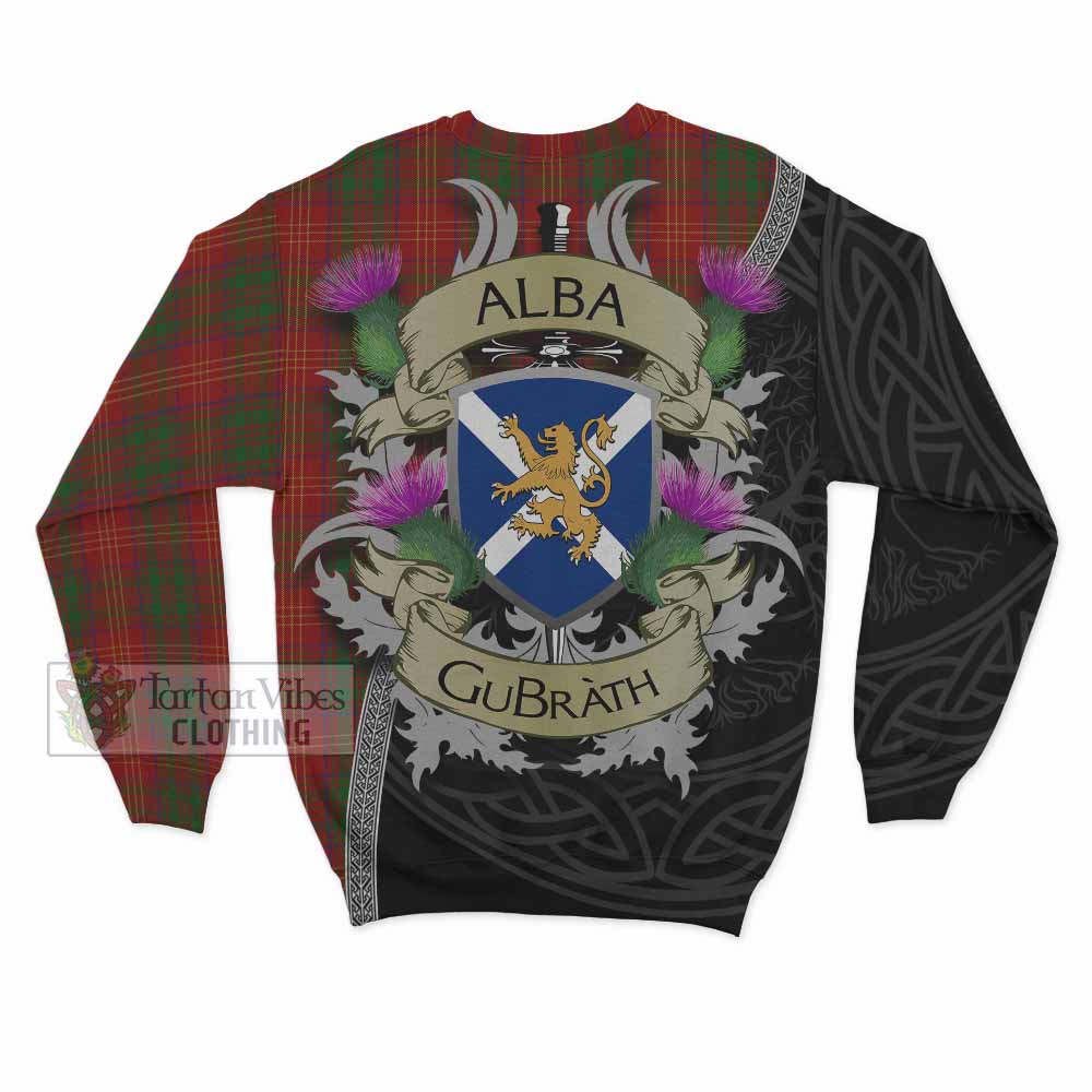 Tartan Vibes Clothing Burns Tartan Family Crest Sweatshirt Lion Rampant Royal Thistle Shield Celtic Inspired