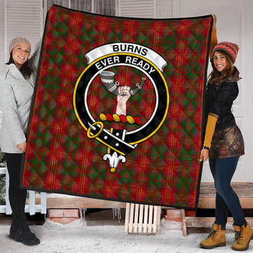 Burns Tartan Quilt with Family Crest