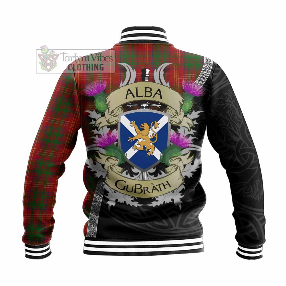 Tartan Vibes Clothing Burns Tartan Family Crest Baseball Jacket Lion Rampant Royal Thistle Shield Celtic Inspired