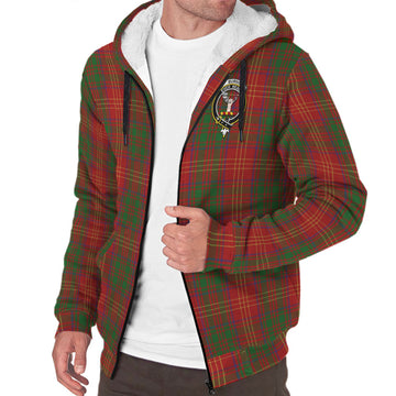 Burns Tartan Sherpa Hoodie with Family Crest