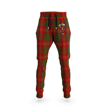 Burns Tartan Joggers Pants with Family Crest