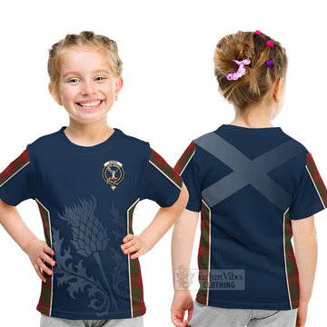 Tartan Vibes Clothing Burns Tartan Kid T-Shirt with Family Crest and Scottish Thistle Vibes Sport Style