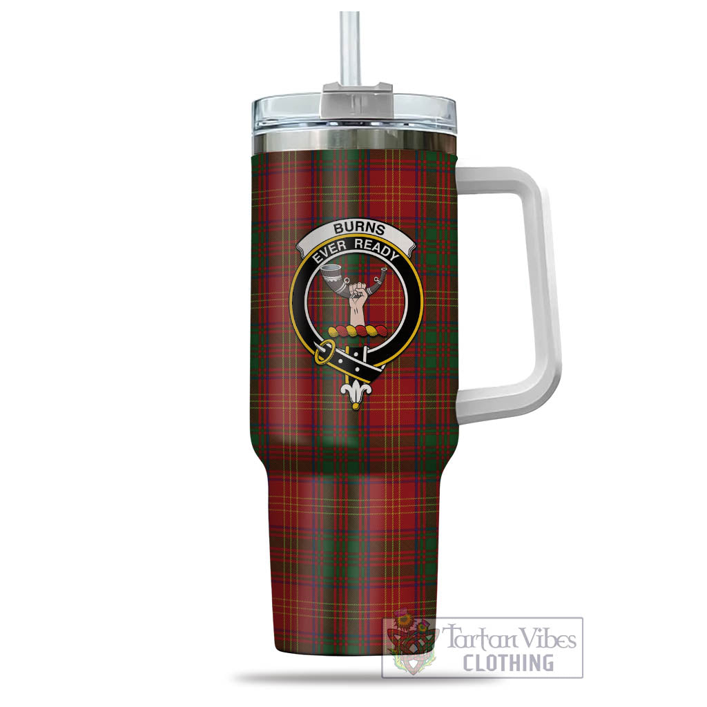 Tartan Vibes Clothing Burns Tartan and Family Crest Tumbler with Handle
