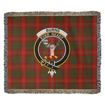 Burns Tartan Woven Blanket with Family Crest