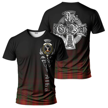 Burns Tartan T-Shirt Featuring Alba Gu Brath Family Crest Celtic Inspired