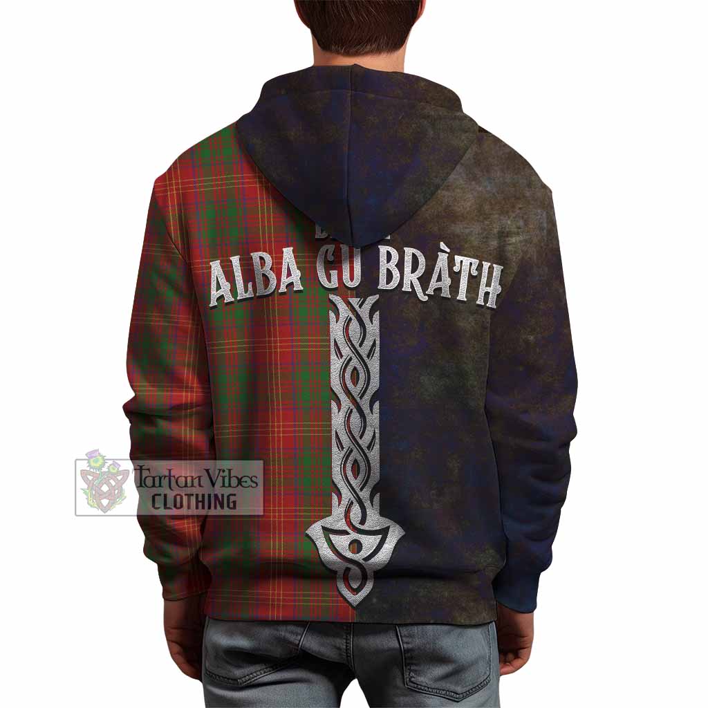 Tartan Vibes Clothing Burns Tartan Family Crest Hoodie Alba Gu Brath Be Brave Lion Ancient Style