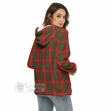 Tartan Vibes Clothing Burns Tartan Crest Women's Borg  Half Zip Fleece Hoodie