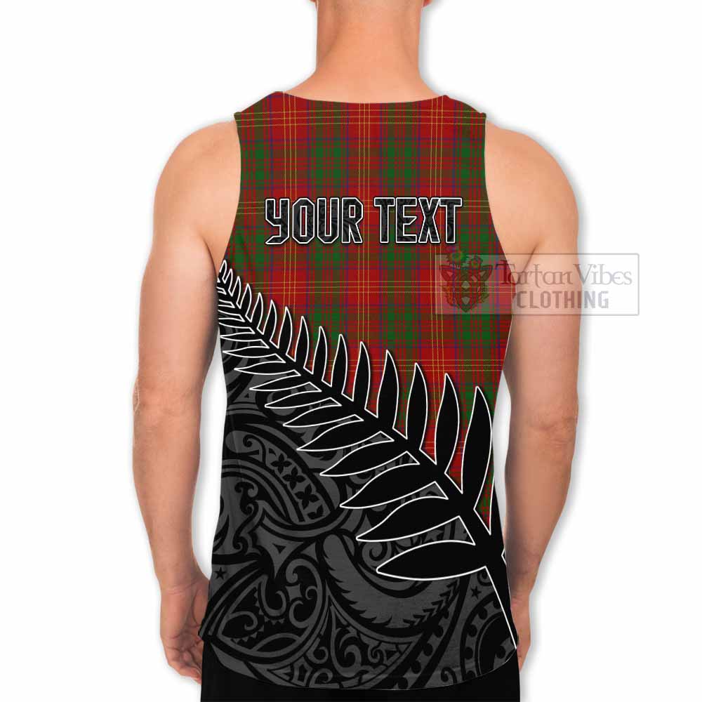 Tartan Vibes Clothing Burns Crest Tartan Men's Tank Top with New Zealand Silver Fern Half Style