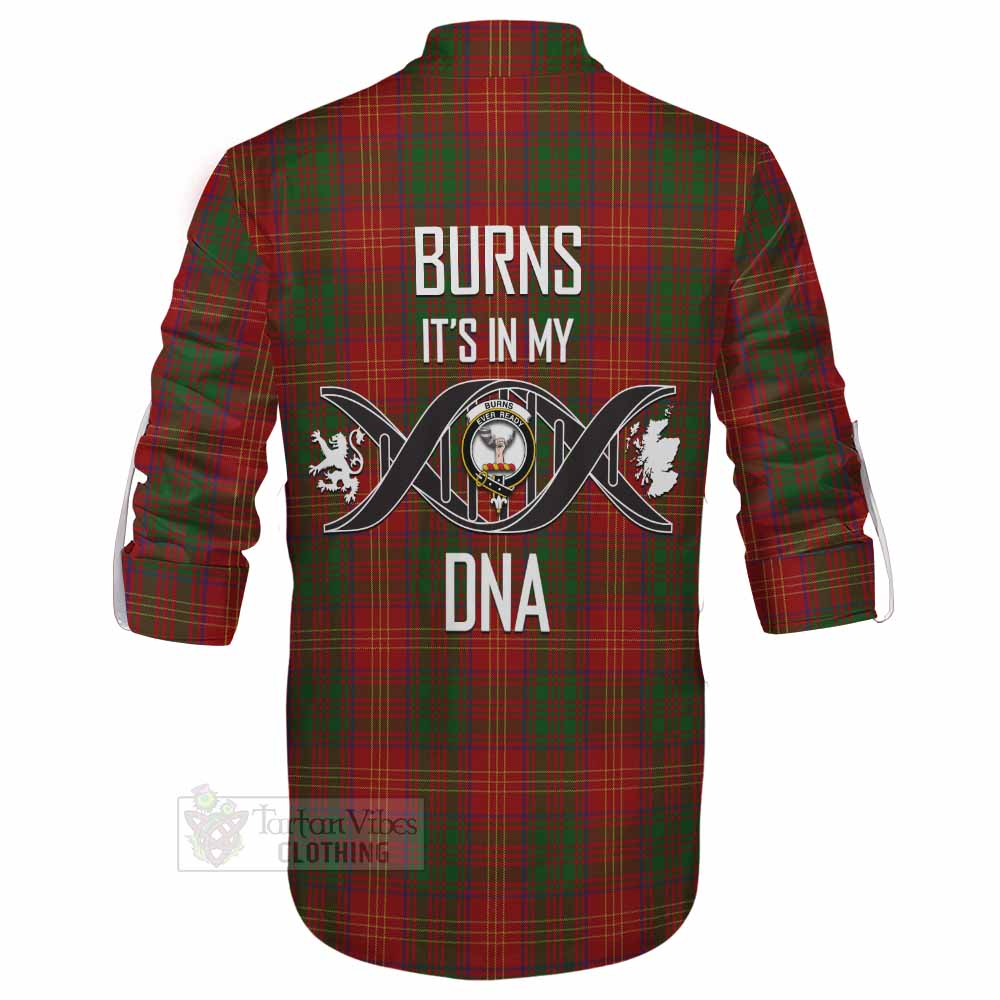 Tartan Vibes Clothing Burns Tartan Ghillie Kilt Shirt with Family Crest DNA In Me Style