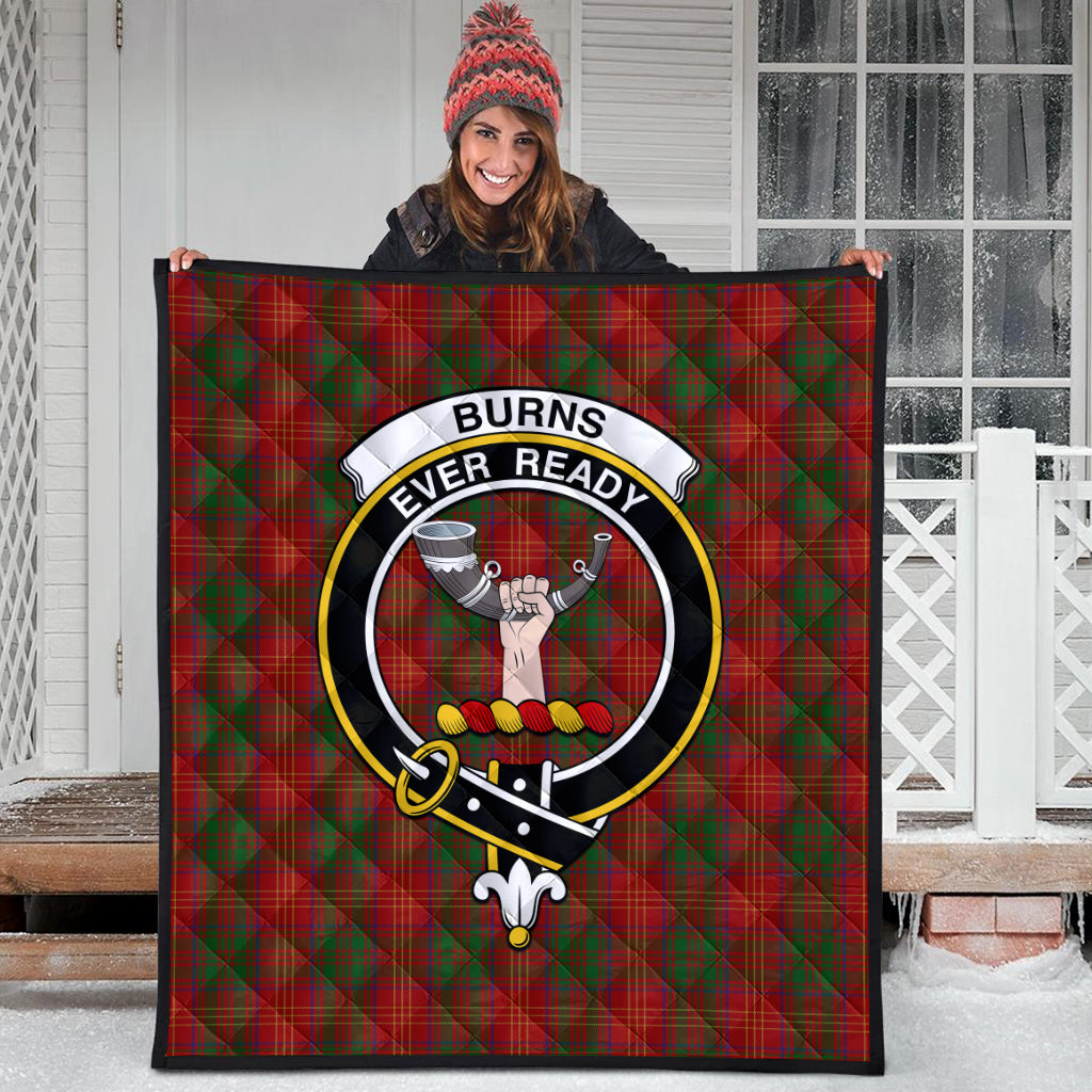 Burns Tartan Quilt with Family Crest