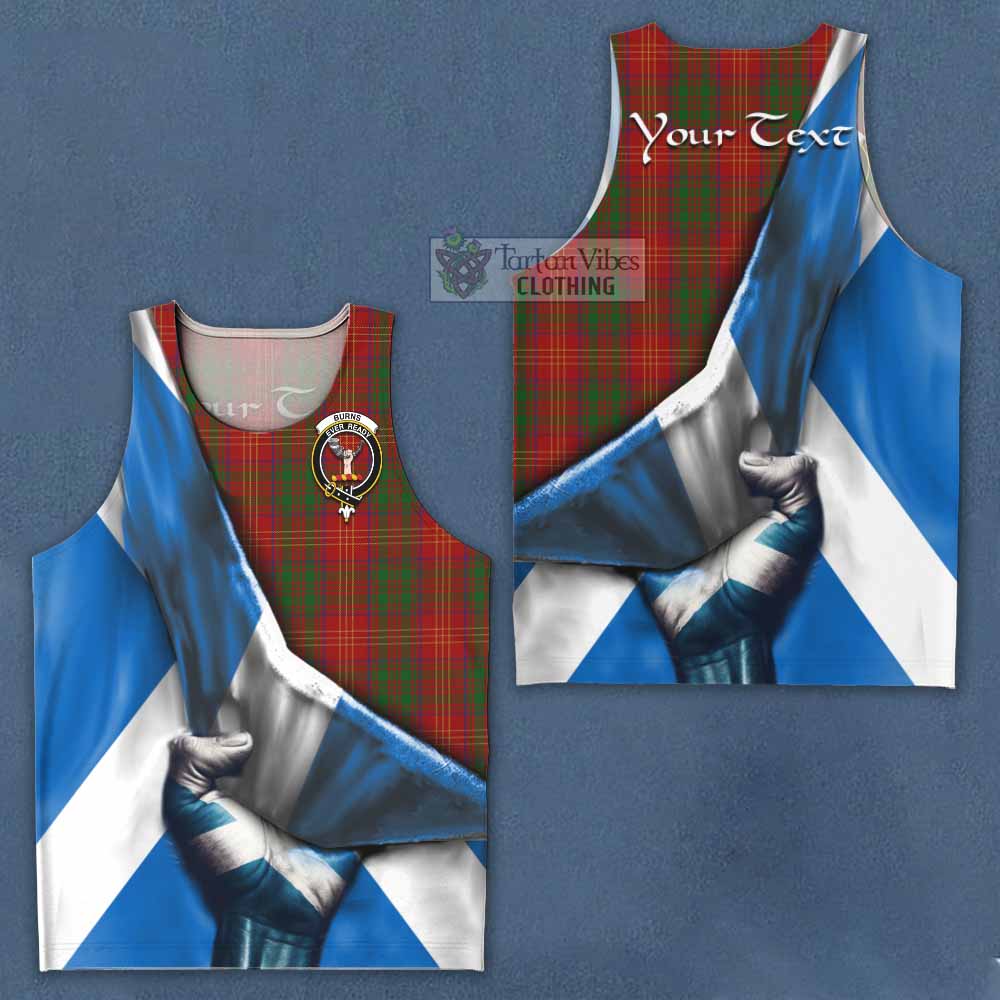 Tartan Vibes Clothing Burns Tartan Men's Tank Top with Family Crest Scotland Patriotic Style