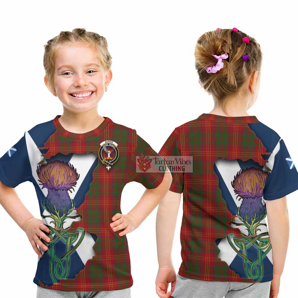 Tartan Vibes Clothing Burns Tartan Family Crest Kid T-Shirt Scottish Thistle Celtic Inspired