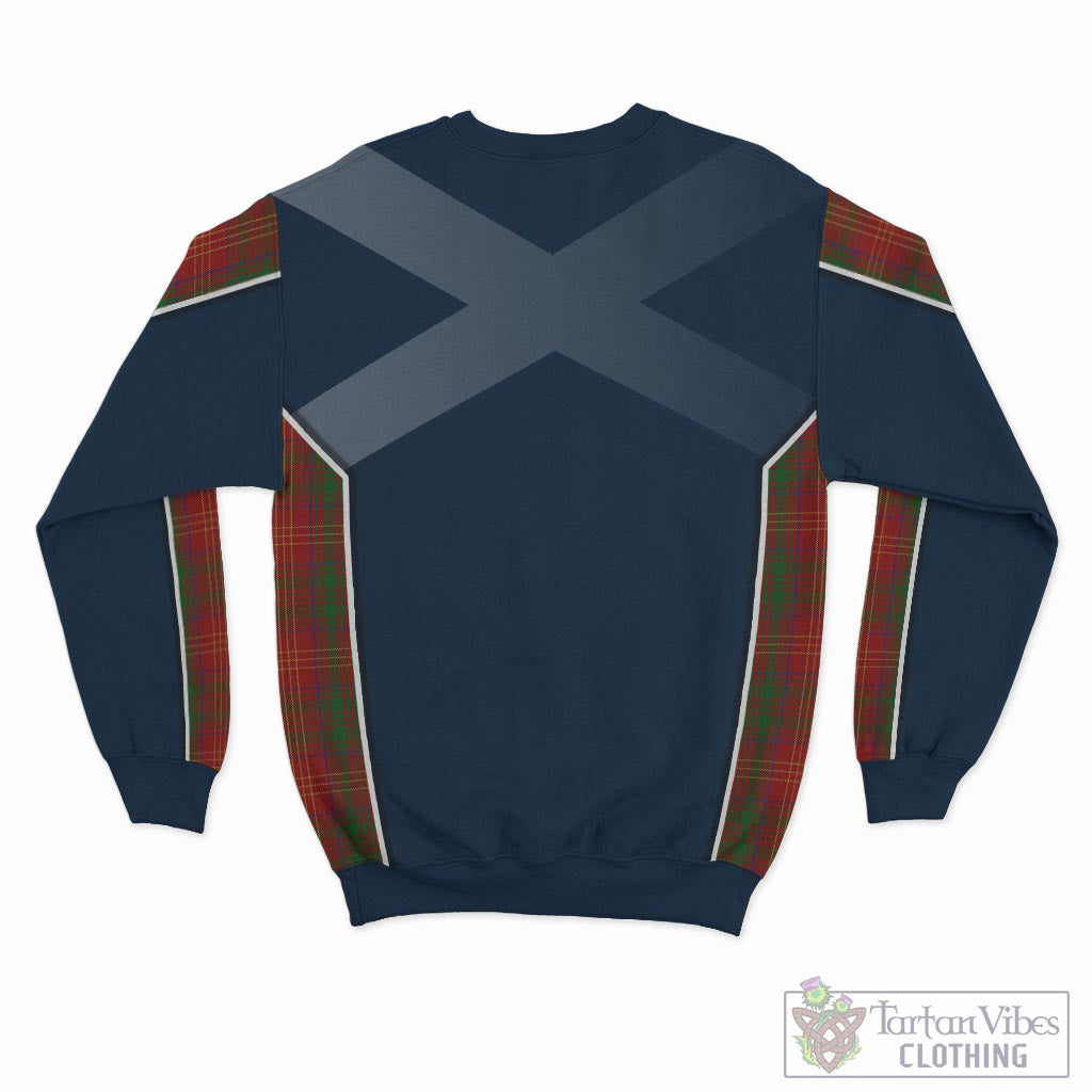 Tartan Vibes Clothing Burns Tartan Sweatshirt with Family Crest and Scottish Thistle Vibes Sport Style