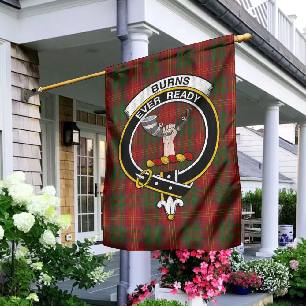 Burns Tartan Flag with Family Crest