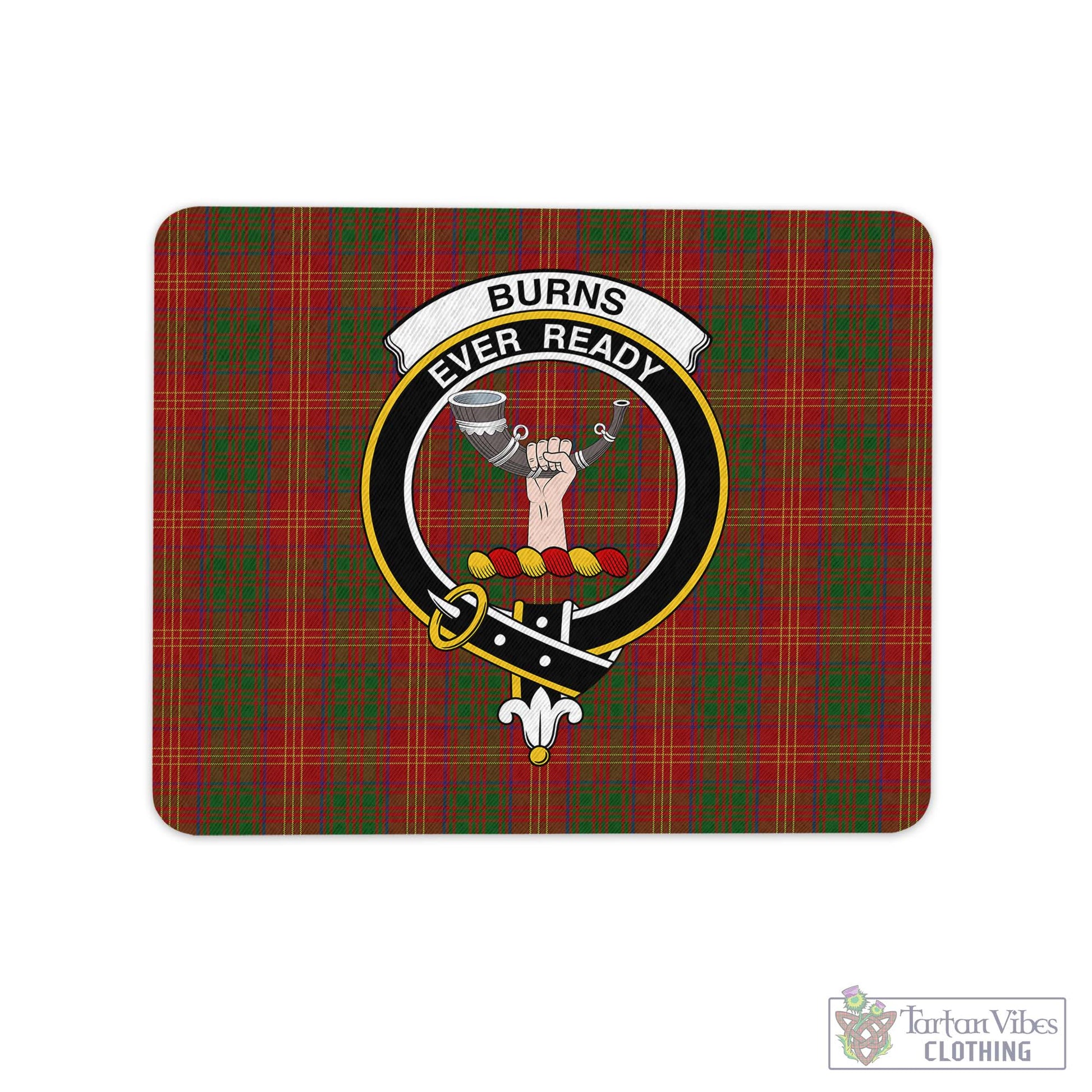 Tartan Vibes Clothing Burns Tartan Mouse Pad with Family Crest