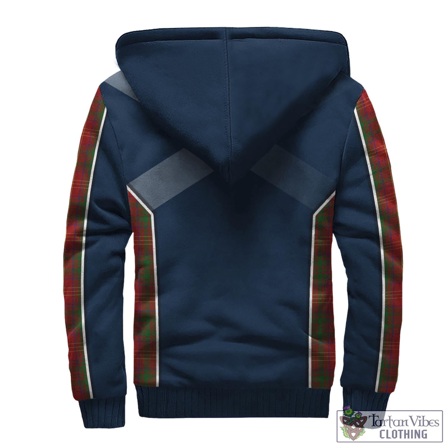 Tartan Vibes Clothing Burns Tartan Sherpa Hoodie with Family Crest and Lion Rampant Vibes Sport Style