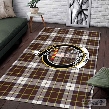 Tartan Vibes Clothing Burns Battalion Weathered Tartan Area Rug with Family Crest