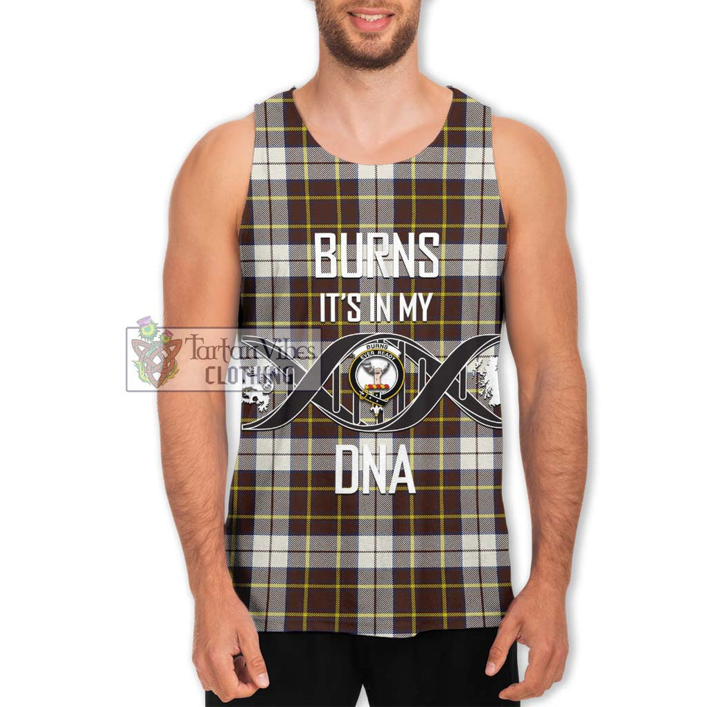 Burns Battalion Weathered Tartan Men's Tank Top with Family Crest DNA In Me Style Men - Tartanvibesclothing Shop