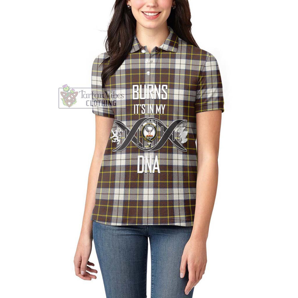 Burns Battalion Weathered Tartan Women's Polo Shirt with Family Crest DNA In Me Style Women - Tartanvibesclothing Shop