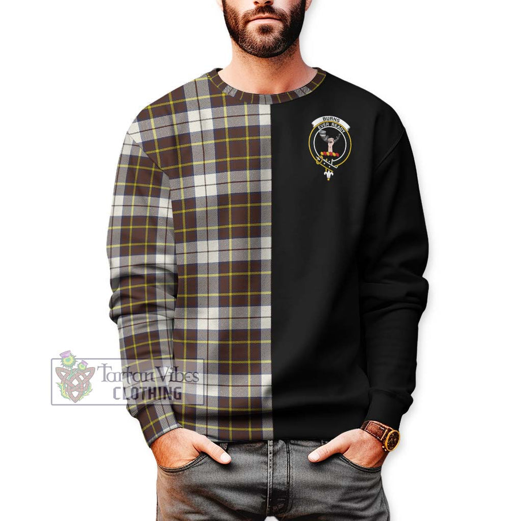 Burns Battalion Weathered Tartan Sweatshirt with Family Crest and Half Of Me Style Unisex - Tartanvibesclothing Shop