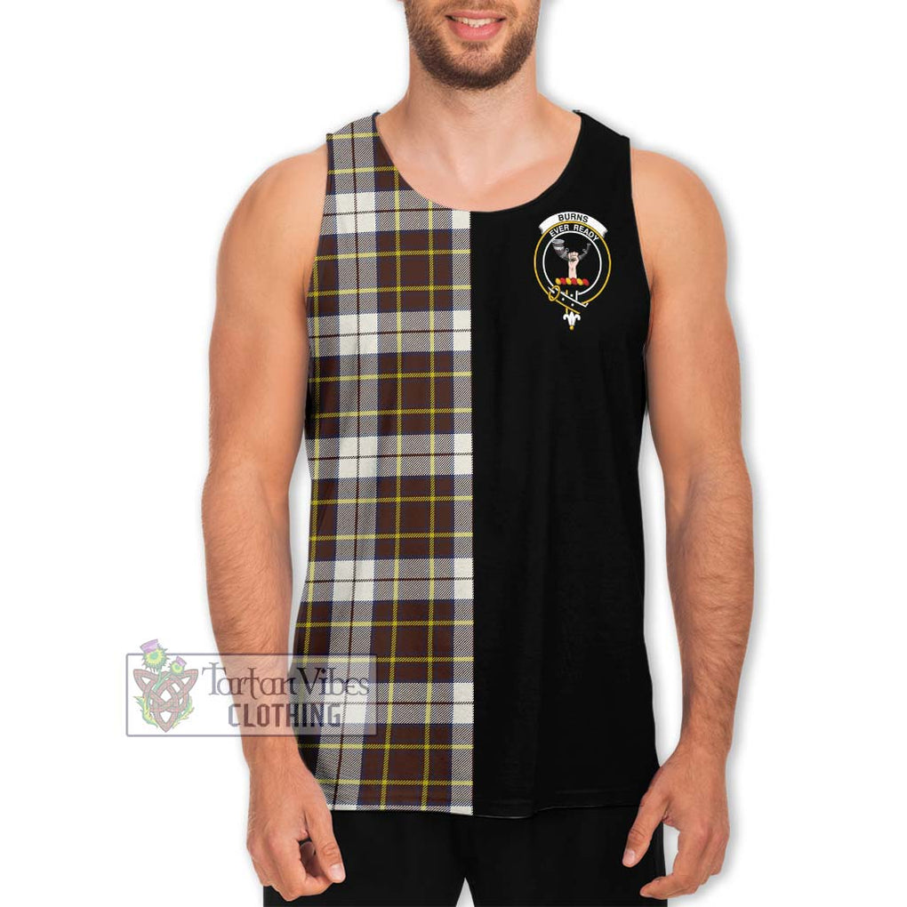 Burns Battalion Weathered Tartan Men's Tank Top with Family Crest and Half Of Me Style Men - Tartanvibesclothing Shop