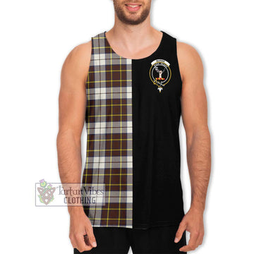 Burns Battalion Weathered Tartan Men's Tank Top with Family Crest and Half Of Me Style Men - Tartanvibesclothing Shop