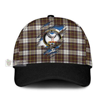 Burns Battalion Weathered Tartan Classic Cap with Family Crest In Me Style