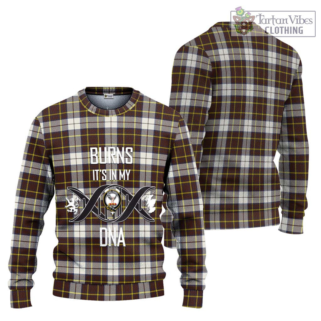 Burns Battalion Weathered Tartan Knitted Sweater with Family Crest DNA In Me Style Unisex - Tartanvibesclothing Shop