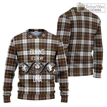 Burns Battalion Weathered Tartan Knitted Sweater with Family Crest DNA In Me Style Unisex - Tartanvibesclothing Shop