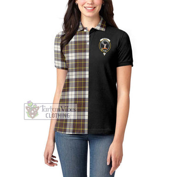 Burns Battalion Weathered Tartan Women's Polo Shirt with Family Crest and Half Of Me Style - Tartanvibesclothing Shop