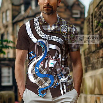 Burns Battalion Weathered Tartan Hawaiian Shirt with Epic Bagpipe Style