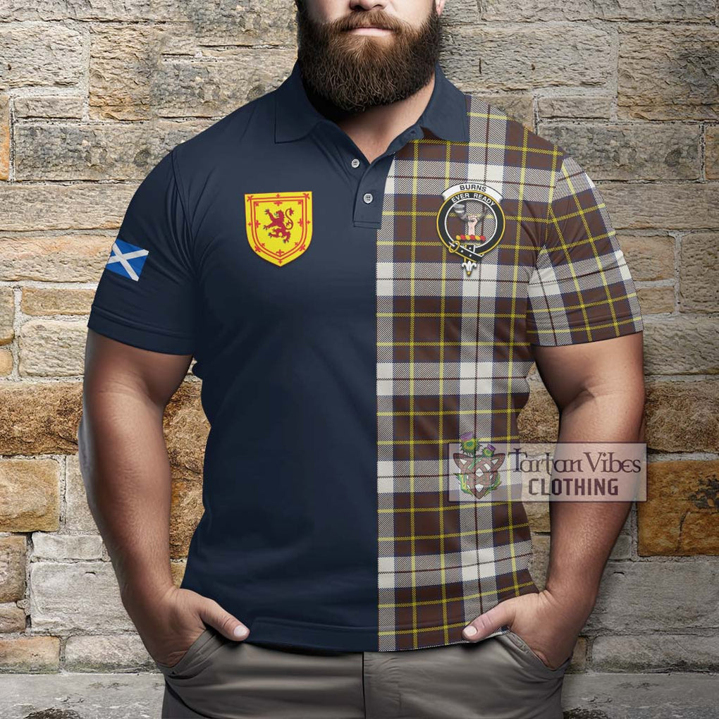 Tartan Vibes Clothing Burns Battalion Weathered Tartan Polo Shirt with Scottish Lion Royal Arm Half Style