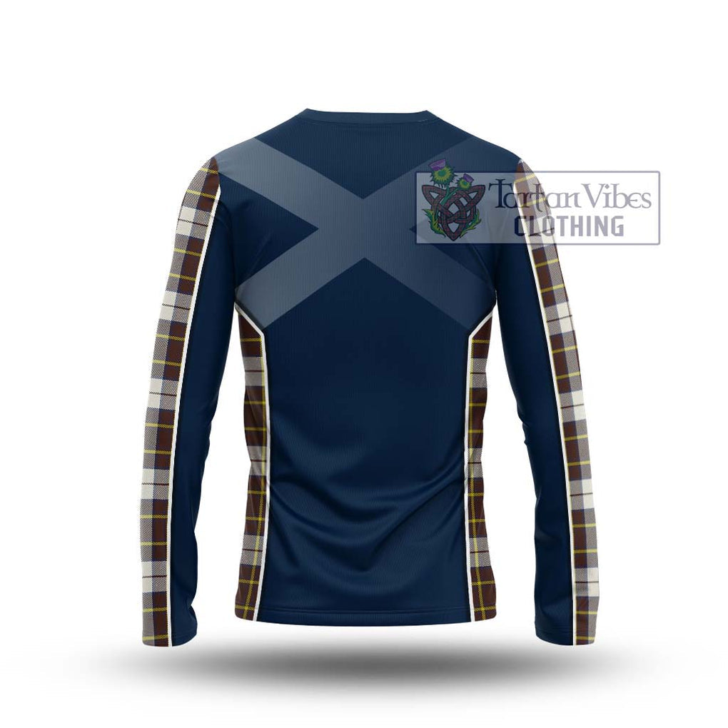 Burns Battalion Weathered Tartan Long Sleeve T-Shirt with Family Crest and Lion Rampant Vibes Sport Style - Tartan Vibes Clothing