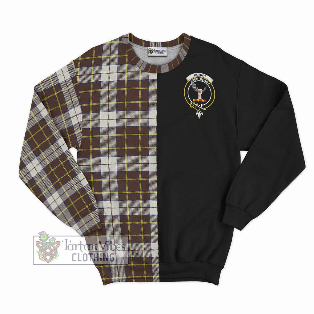 Burns Battalion Weathered Tartan Sweatshirt with Family Crest and Half Of Me Style - Tartanvibesclothing Shop