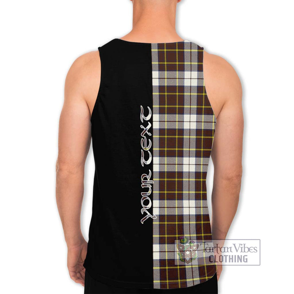 Burns Battalion Weathered Tartan Men's Tank Top with Family Crest and Half Of Me Style - Tartanvibesclothing Shop