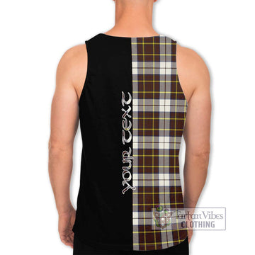 Burns Battalion Weathered Tartan Men's Tank Top with Family Crest and Half Of Me Style - Tartanvibesclothing Shop