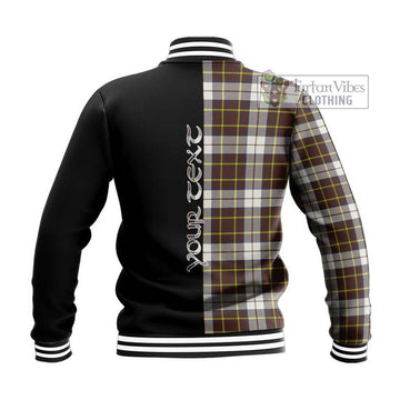 Burns Battalion Weathered Tartan Baseball Jacket with Family Crest and Half Of Me Style