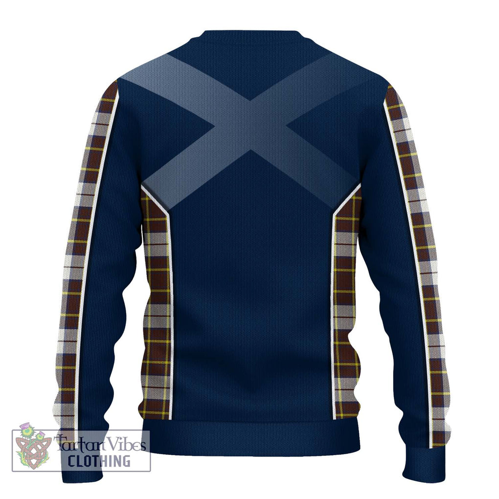 Burns Battalion Weathered Tartan Knitted Sweater with Family Crest and Lion Rampant Vibes Sport Style - Tartan Vibes Clothing