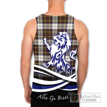 Burns Battalion Weathered Tartan Men's Tank Top with Alba Gu Brath Regal Lion Emblem - Tartanvibesclothing Shop