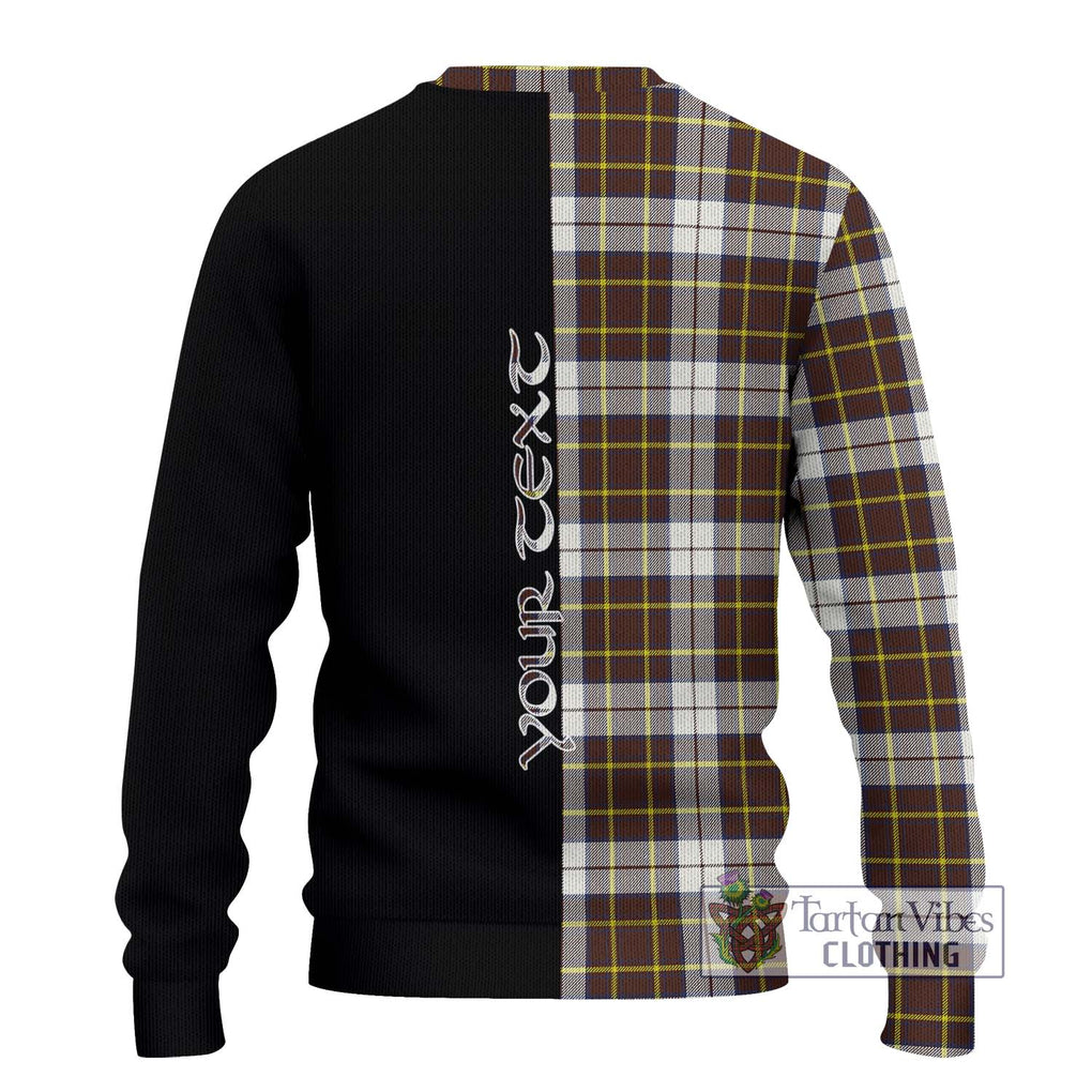 Burns Battalion Weathered Tartan Knitted Sweater with Family Crest and Half Of Me Style - Tartanvibesclothing Shop