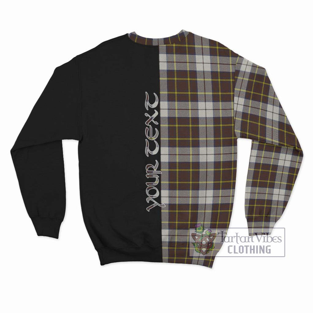 Burns Battalion Weathered Tartan Sweatshirt with Family Crest and Half Of Me Style - Tartanvibesclothing Shop