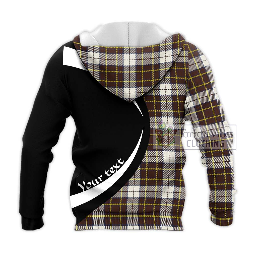 Burns Battalion Weathered Tartan Knitted Hoodie with Family Crest Circle Style - Tartan Vibes Clothing