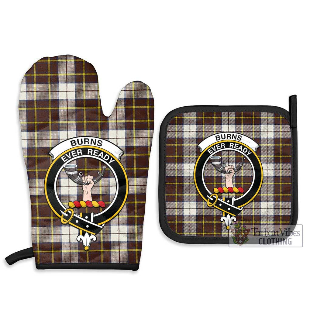 Burns Battalion Weathered Tartan Combo Oven Mitt & Pot-Holder with Family Crest Combo 1 Oven Mitt & 2 Pot-Holder Black - Tartan Vibes Clothing