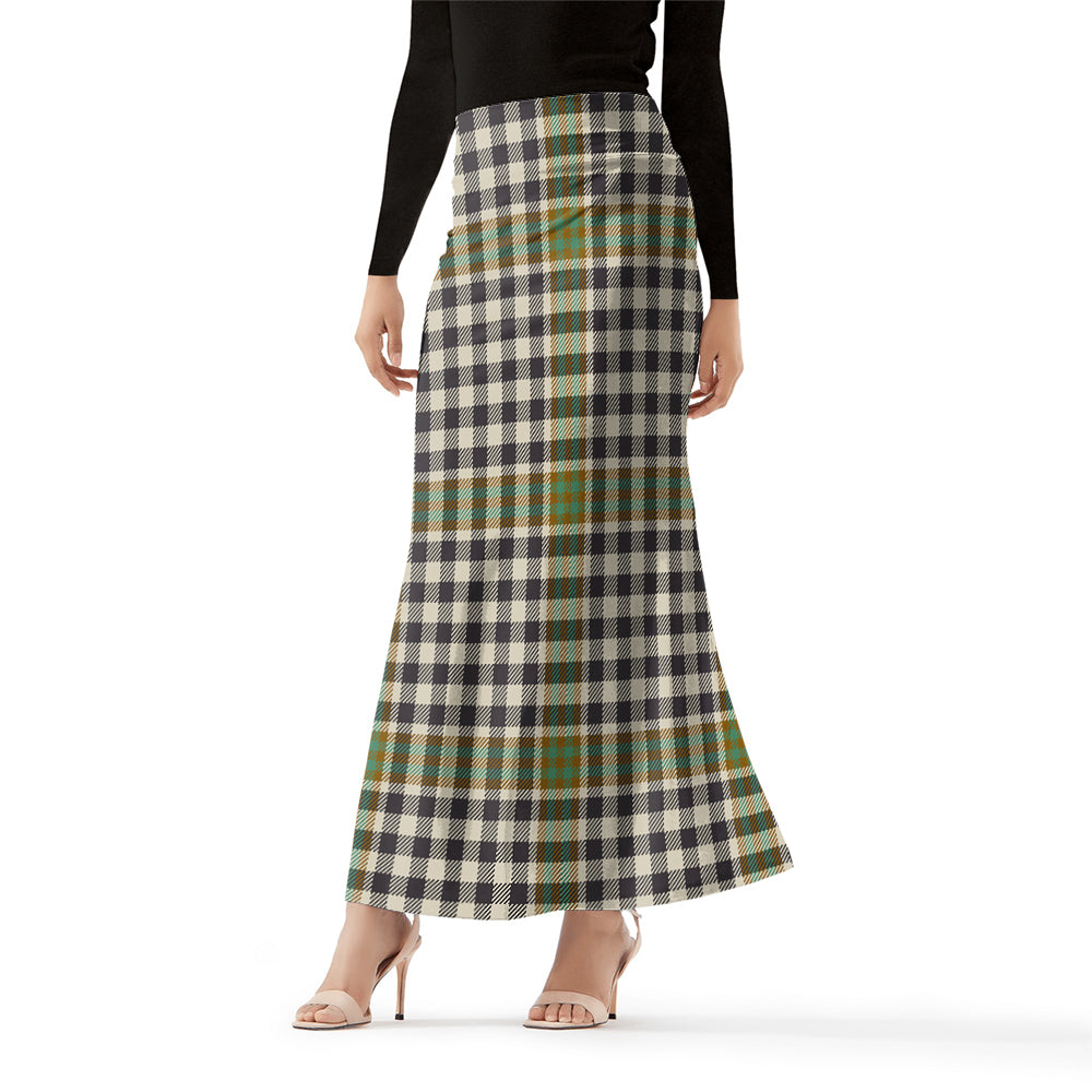 Burns Check Tartan Womens Full Length Skirt Female